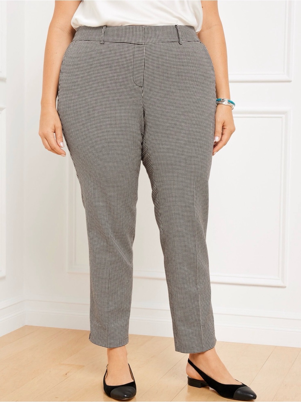LIKE NEW Talbots Hampshire Plus Size 18W Harvest Houndstooth Ankle Pants